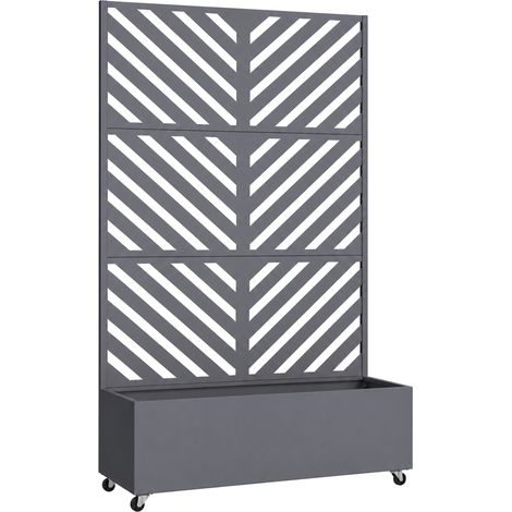 Pflanzkasten mit Rankgitter Floris Mobiler Sichtschutz aus verzinktem Stahl 119,5 × 40,6 × 185,5 cm (1/5)