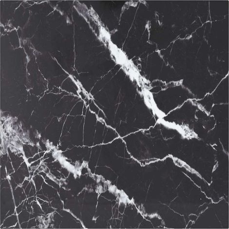 Tischplatte Schwarz 60x60 cm 6 mm Hartglas in Marmoroptik vidaXL
