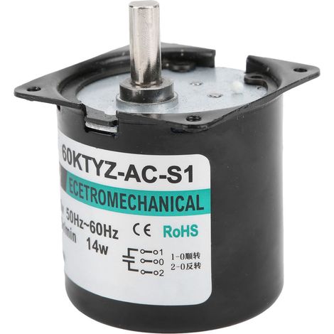 Moteur synchrone AC 220V 14W 2,5tr/min, engrenage métallique, aimant permanent, faible vitesse, équipement DIY générateur, compact et fiable. (1/5)