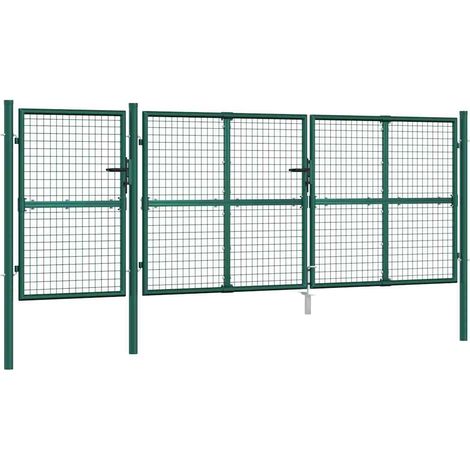 Maison Exclusive - Maschen-Gartentor Grün 400x125 cm Verzinkter S