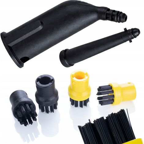 Kit de nettoyage vapeur Karcher SC PowerBrush JetSet : buse de pointe + 4 brosses + rallonge Compatible SC 1 à 5 Pour joints, carrelage et cuisines Kit d'accessoires pour le nettoyage vapeur (1/5)