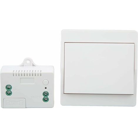 Interruptor inalámbrico autoalimentado, sin pilas, mando a distancia inalámbrico para luces y aparatos eléctricos, impermeable y seguro, que se puede instalar directamente en un baño, etc. (1 a 1) (1/4)