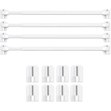 FENOPLASTICAUlisem – Barres extensibles pour tringle à rideau adhésive – Installation sans perçage – Lot de 4 – Longueur 40-60cm – Plastique de qualité - 4PCS-40-60CM (1/4)