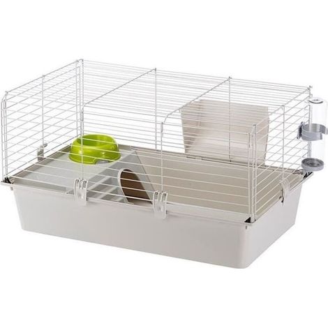 Jaula para cobayas - Casita, comedero, comedero de heno y bebedero - FERPLAST (1/3)