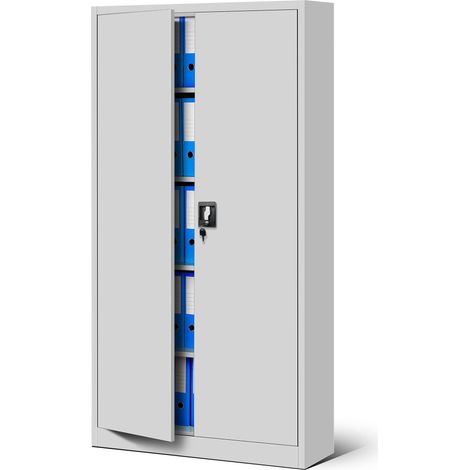Armoire de Bureau Métal à Dossiers Verrouillable 185 x 90 x 40 cm (1/5)