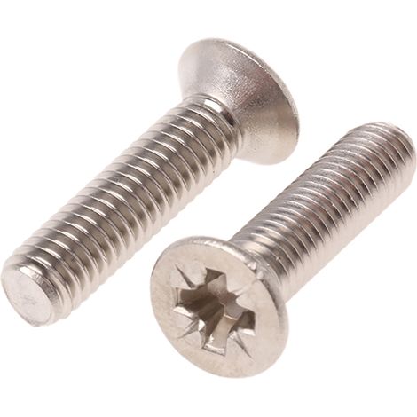 Vis à métaux RS PRO M6 à tête Fraisée Pozidriv en Acier Inoxydable, 25mm ( Prix pour Sachet de 50 )