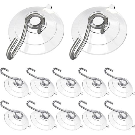 Lot de 12 Crochets Ventouse Transparents Puissants – Sans Perçage pour Salle de Bain, Cuisine, Carreau et Verre – Accroche Torchon et Porte-Serviette Mural – Fixation Solide Jusqu’à 4,5 kg (1/5)