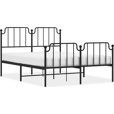 Maison Exclusive - Cadre de lit métal sans matelas avec pied de lit noir 135x190cm (1/5)