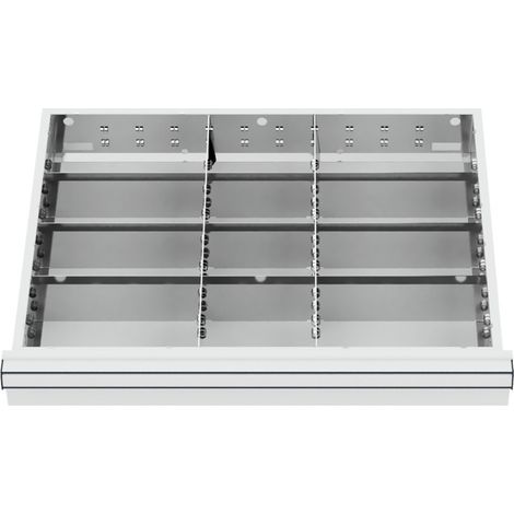 STIER Schubladeneinteilung Metalleinteilung BLH 75 mm Innenmaß 600x450 mm 12 Fächer 6 x TW 225
