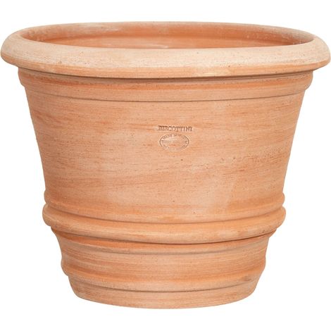 Biscottini – Vase en terre cuite fait main – Résistant au gel – 40 cm diamètre – Pour balcon et jardin – Artisanat italien