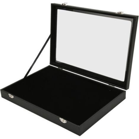 Vetrina per medaglie militari – Vetro antipolvere – Materiale composito in legno e similpelle – 35 x 24 x 5 cm