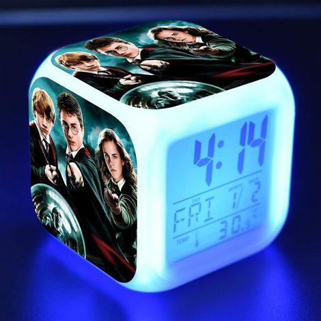 Despertador Digital - Pantalla LCD Hora Fecha Temperatura - Luz Nocturna 7 Colores - Alarma Repetible 8 Sonidos - Conversión 12/24H y °C/°F - Para Dormitorio Oficina Niño - 1 Unidad (1/2)