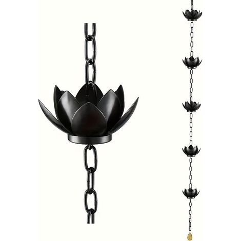 Les chaînes de pluie Lotus conviennent aux gouttières, au remplacement de gouttières, aux caniveaux de drainage et à la décoration extérieure. (1/5)
