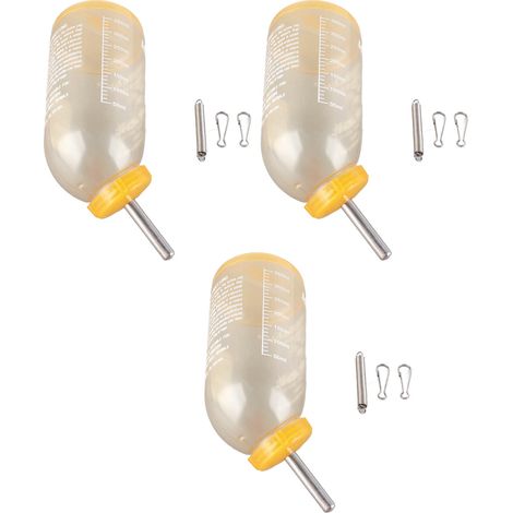 Lot de 3 fontaines à eau suspendues en plastique de 500 ml pour hamsters et petits animaux (1/5)