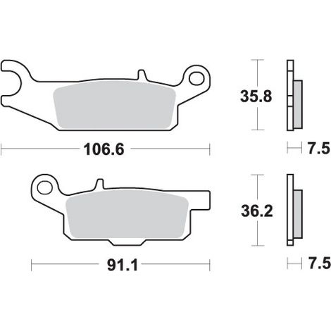 Plaquettes de frein SBS KH444 Off-Road Frittées pour Yamaha YFM 550 Grizzly (2009-2016), YFM 700 (2007-2017) et YFM 250 Raptor (2009-2014), couleur or.