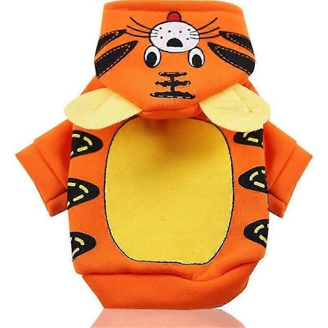 Neue Winter-Hundekleidung, Halloween-Hundekostüm, kleiner Hundemantel, warme Welpenkleidung, weicher Hundehoodie-Mantel, Haustier-Cosplay-Kleidung, Orange (1/5)
