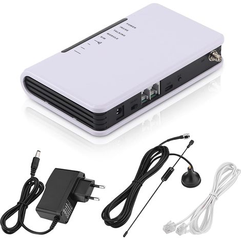 Terminal sans Fil Fixe Cabine téléphonique GSM, sans Fil vers GSM Filaire 24 Heures sur Ligne Fixe Accessible/Alarme/Cabine d'enregistrement avec antenne et Adaptateur Secteur (EU) (1/5)