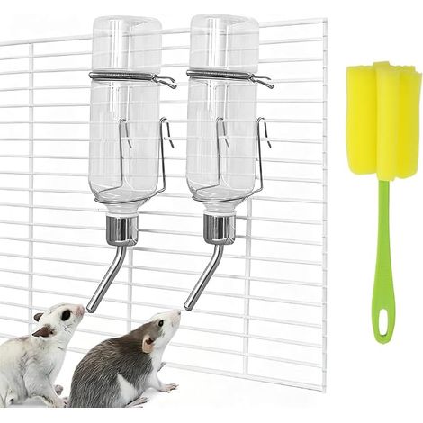 Hamster Water Bottle for Rabbits with Stand - Hamster Bottle Feeding Bottle Rabbit Dwarf Cage Water Dispenser for Pets (1/5)