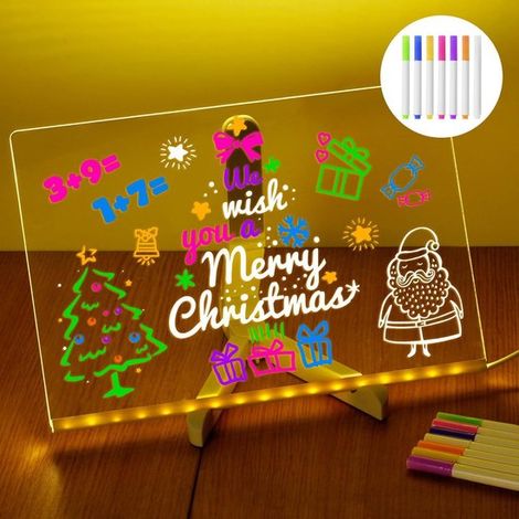 Pizarra fluorescente de acrílico transparente para dibujar, insertable y borrable, juguete educativo de dibujo - 3020 cm (1/5)