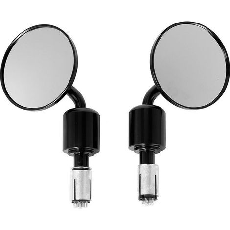 Rétroviseurs Moto Universels 7/8" Réglables Noirs Miroirs de Guidon 3" (1/5)