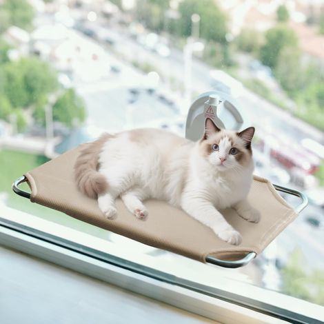 Cat Window Hammock Foldable Cat Hammock Window Bed with Powerful Suction Cups, Supports up to 20 kg, Sun Lounger, Pet Bed (1/5)