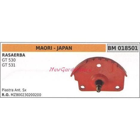 Placa frontal izquierda MAORI cortacésped GT 530 531 018501