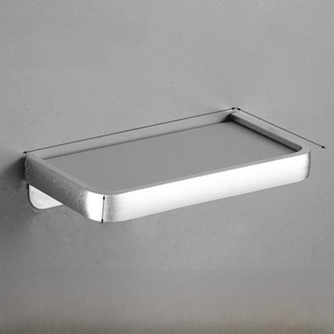 Porte-rouleau papier toilette aluminium, support téléphone (argenté simple couche) (1/5)
