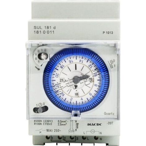 AGE Minuterie analogique avec moteur synchrone et programme journalier, minuterie, 12VAC/DC (1/5)