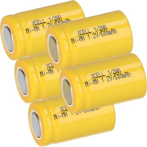 5x XCell Akku 1/2 AA 1,2V 600mAh Ni-MH. X1/2AA600 Mignon (1/5)