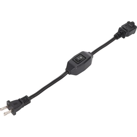 Rallonge électrique américaine avec interrupteur marche/arrêt, câble d'alimentation secteur américain à 2 broches mâle-femelle pour prise mâle 1-15P vers femelle 1-15R, noir