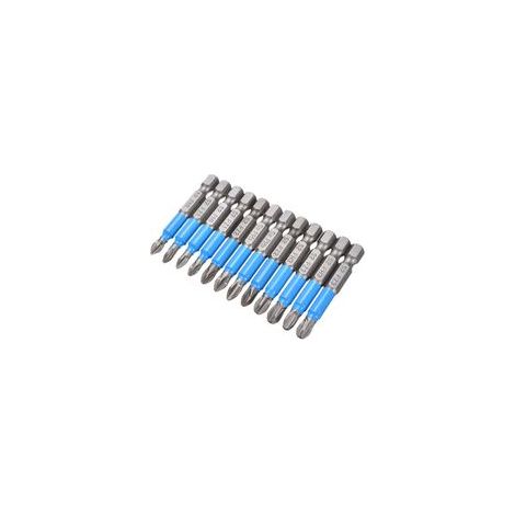 Lot de 12 embouts magnétiques Phillips PH/PZ, queue hexagonale 1/4 pouce, accessoires de tournevis, longueur : 50 mm-Crezuo