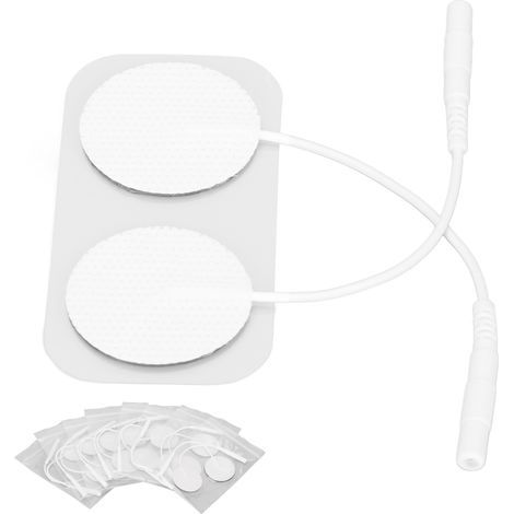 16 Électrodes Adhésives TENS Réutilisables, Lot de 16 Pièces, Patchs Ronds 1,2 Pouce pour Thérapie Électrique, Électrostimulation