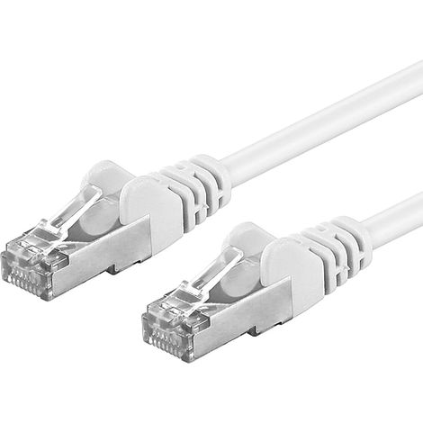 Câble Patch, CAT6a, S/FTP, PIMF, Ethernet, LAN, Rapide, Flexible et Durable RJ45 10Gbit/s Câble, AWG 26/7, Câble en Cuivre 100% CU, Blanc, 5m (1/5)