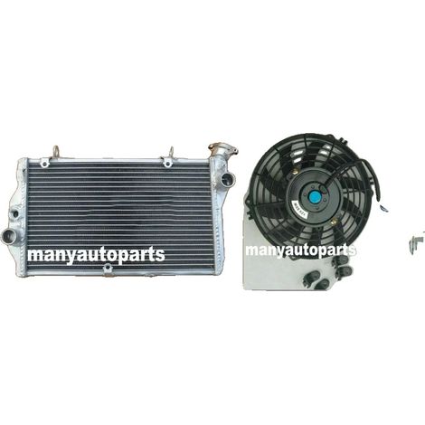 Radiador, ventilador de 7", construcción de aluminio, refrigeración un 40% mejorada, compatible con motocicletas deportivas de 1997-1998, peso 2,58 kg. (1/5)