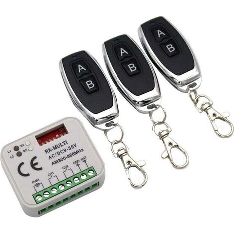 Récepteur radio pour motorisation – Fréquences 433/868 MHz – Alimentation AC/DC 9-30V – Portée jusqu'à 150 mètres – Programmable jusqu'à 400 codes (1/4)