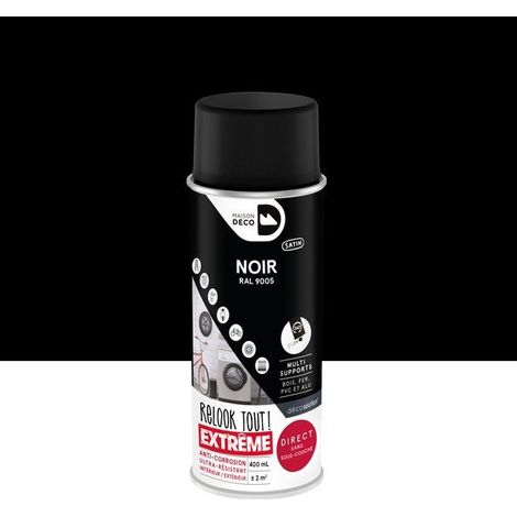 Peinture aérosol relook tout extreme MAISON DECO noir ral 9005 RAL 9005 satiné 0.400 L