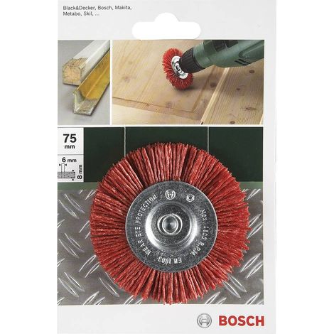 Bosch 2609256537 Brosse circulaire pour perceuse Fils nylon et abrasif corindon 6 x 100 mm (1/6)