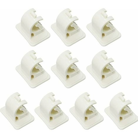 SHINING HOUSE Paquete de 10 ganchos autoadhesivos para soporte de barra de cortina, soportes de gancho para cortinas sin perforaciones, soporte de barra de fijación, para toallas, cortinas, abrigos (1/5)