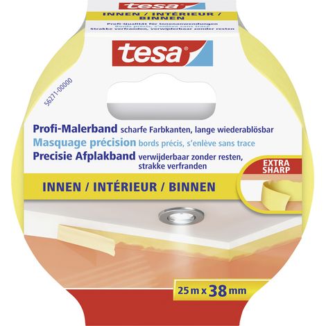 tesa PRECISION INDOOR 56271-00000-01 Kreppband tesa® Gelb (L x B) 25 m x 38 mm 1 St.