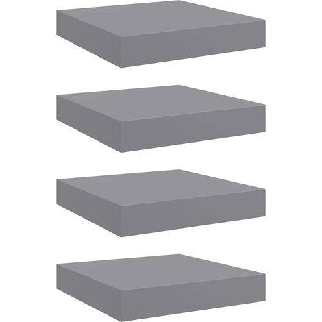 Maison Exclusive - Schweberegale 4 Stk. Grau 23x23,5x3,8 cm MDF (1/5)