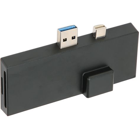 Station d'accueil USB-C 6-en-1 pour Surface Pro - Hub aluminium avec ports USB 3.0, sortie vidéo 4K, lecteur de cartes SD, compatible Windows 10/11, design compact noir (1/5)