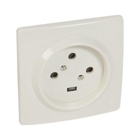 Legrand 055455 3P+T-Sockel mit Schrauben und Schutzabdeckung, Abmessungen 95 x 95 mm
