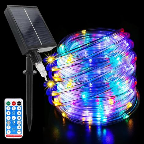 22M 200LED Tube Lumineux Solaire, Étanche Guirlande Lumineuse Tube avec 8 Modes d'Éclairage, Solaire Ruban Lumineux pour Jardin Noël Mariage Fête Extérieur Intérieure Décoration (1/5)