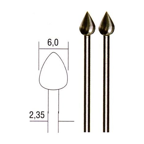 Fraises au tungstène et vanadium Proxxon 6 mm 2 unités