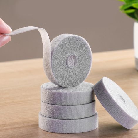 Bande Velcro Autocollante: Rouleau Multifonctionnel de Fixation Solide pour Câbles, PP/Nylon, 3m x 1.5cm, 1 Pièce, Organisation Facile (1/5)