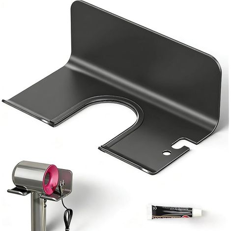 Porte Seche Cheveux - Ouverture de 4,8 cm, Accroche Seche Cheveux en Aluminium Spatial, Support Sèche-Cheveux avec Adhésif sans Clous, aux Murs Lisses, au Marbre et aux Carreaux