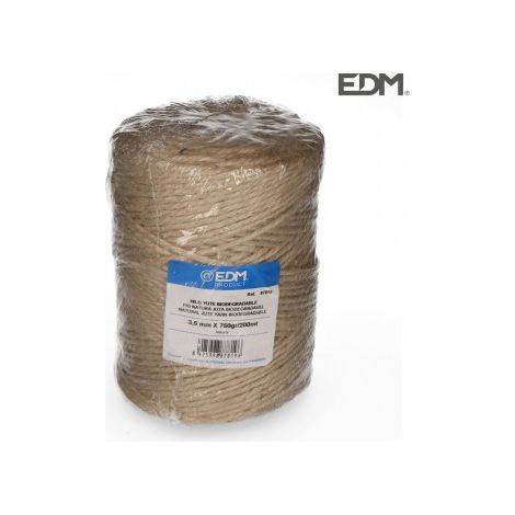 Fil de Jute Naturel Biodégradable EDM 3 avec Bobine 750g/200m
