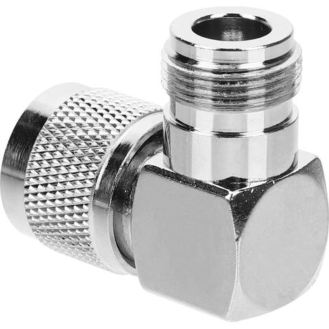 Adaptateur eur N Mâle vers N Femelle à 90 Degrés en Métal Argenté Résistance la Corrosion pour Câble pour Radio Cb et Émetteur-récepteur (1/5)