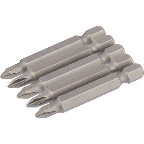 Draper No.1 1/4 Hex Cross Slot Insert Bit Set – 5 Pieces, 50mm Length (1/5)