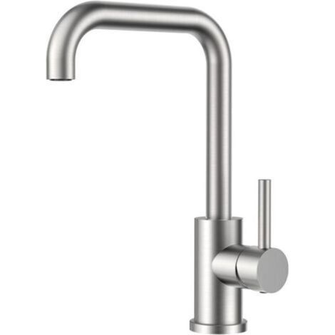 360° Swivel Kitchen Mixer Tap, Stainless Steel, 1/2" L-Shaped Single Lever Interface